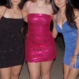 Sparkling Pink Mini Dress